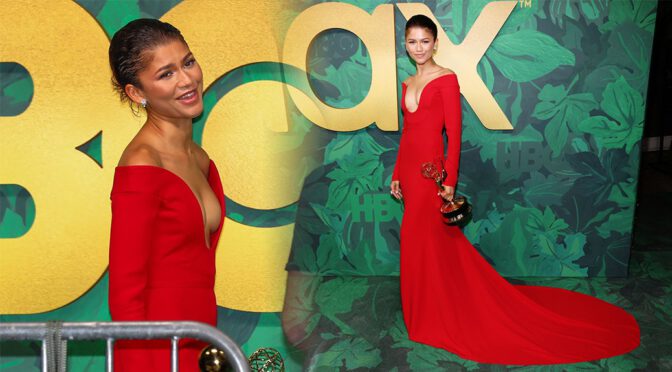 Zendaya Shows Sexy Braless Boobs at 2022 HBO Emmy’s Party in West Hollywood