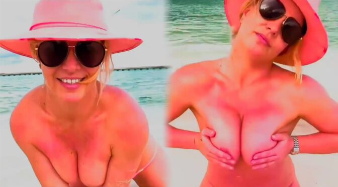Britney Spears Flaunts Beautiful Boobs in Topless Beach Video