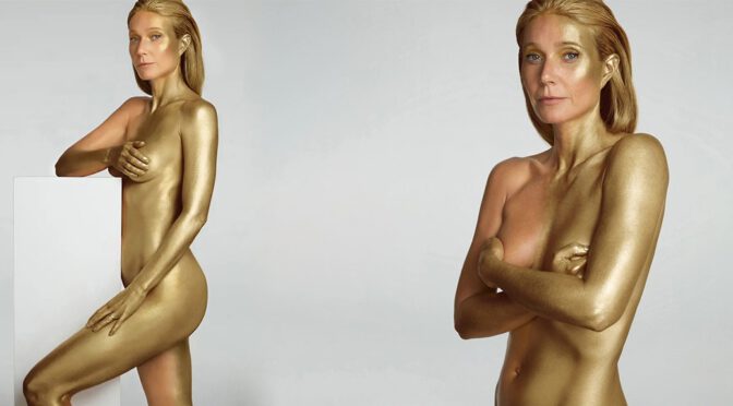 Gwyneth Paltrow Topless in Sexy Body Paint Photoshoot by Andrew Yee