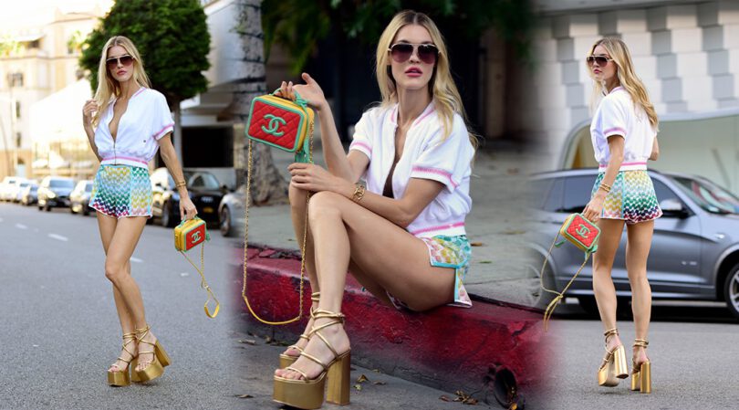 Joy Corrigan’s Sexy Legs at a Photoshoot in Los Angeles