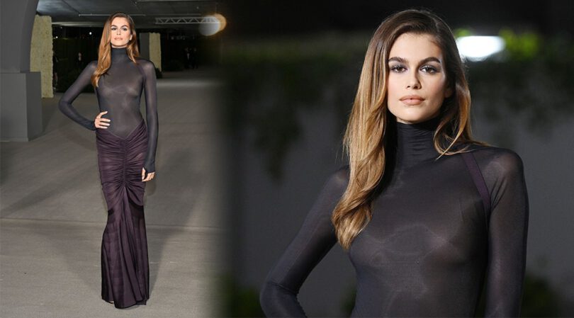 Kaia Gerber Shows Fantastic Body in Sexy See-Through Dress at 2nd Annual Academy Museum Gala in Los Angeles