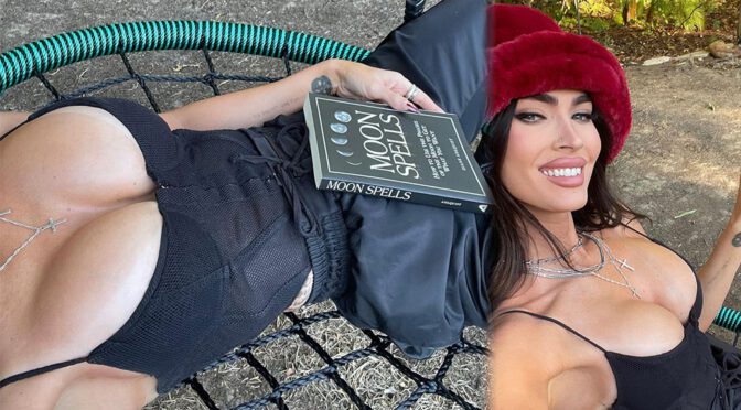 Megan Fox Flaunts Huge Boobs in Sexy Big Cleavage