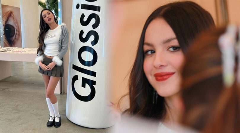 Olivia Rodrigo Shows Sexy Legs in Mini Skirt at Glossier Store in Los Angeles