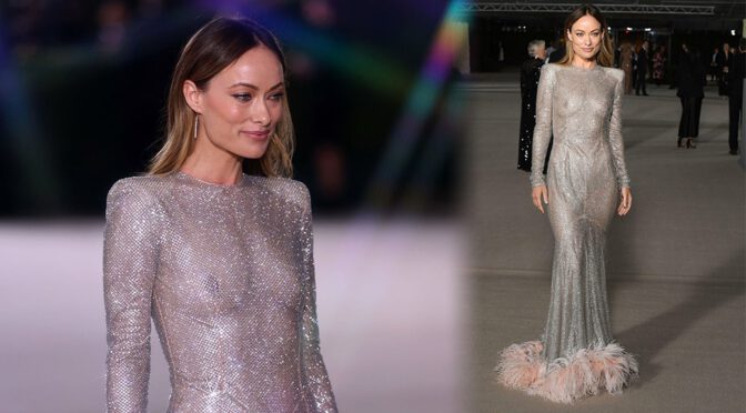 Olivia Wilde Shows Boobs and Nipples in Sheer Dress at 2nd Annual Academy Museum Gala in Los Angeles