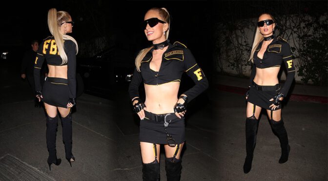 Paris Hilton Sexy In Mini Skirt