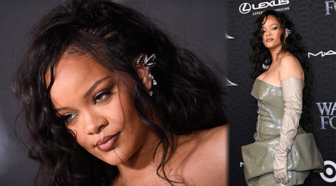 Rihanna Flaunts Beautiful Boobs at “Black Panther: Wakanda Forever” Premiere in Los Angeles