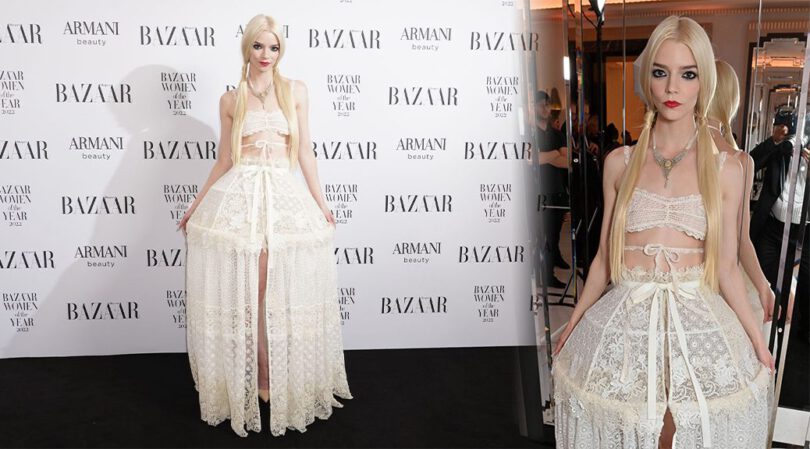 Anya Taylor-Joy Shows Braless Boobs and Nipples at Harper’s Bazaar Women of the Year Awards 2022 in London