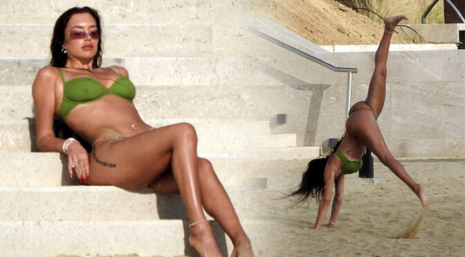 Anastasia Karanikolaou Shows Big Sexy Ass in Thong Bikini at Beach in Mexico