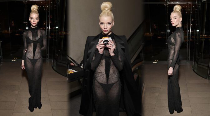 Anya Taylor-Joy Shows Bra and Panties at “The Menu” Premiere After Party in New York