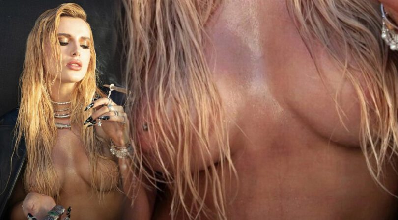 Bella Thorne Shows Sexy Boobs and Pierced Nipples in Topless Photoshoot (NSFW)