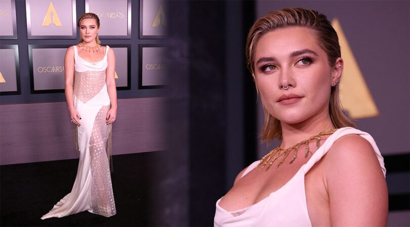 Florence Pugh Gorgeous in Sheer Dress at 13th Governors Awards in Los Angeles