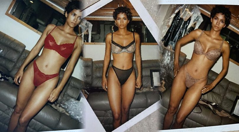 Halle Berry in Sexy Sheer Lingerie in “Introducing Dorothy Dandridge” Fitting Polaroid Photos (1998)
