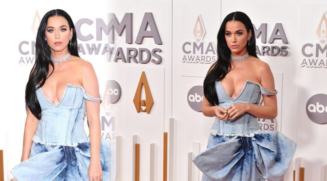 Katy Perry Flaunts Gorgeous Big Boobs at 56th Annual CMA Awards in Nashville