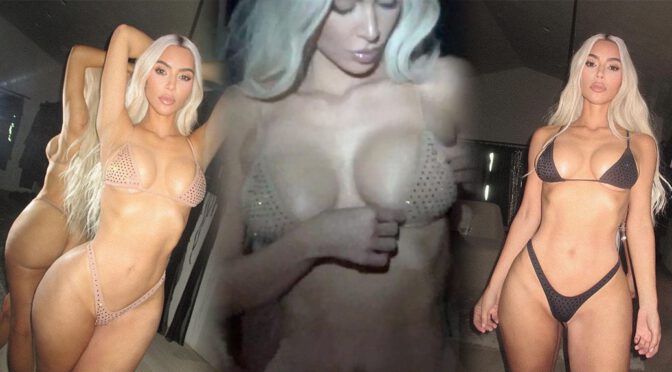 Kim Kardashian Shows Stunning Body in Skimpy Bra and Panties
