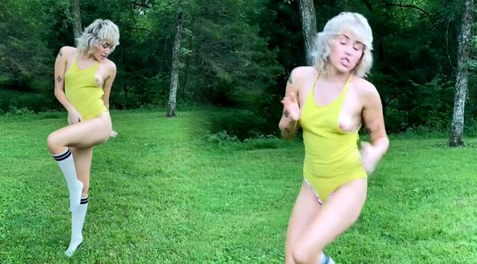 Miley Cyrus Expose Boobs in Interview Magazine BTS Video (NSFW)