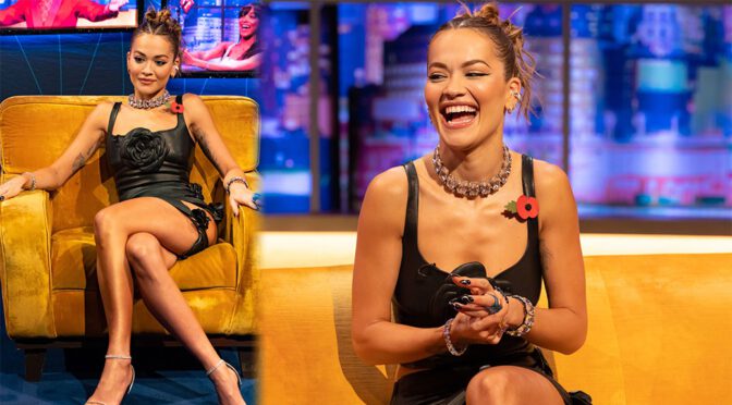 Rita Ora Flaunts Gorgeous Legs at The Jonathan Ross Show in London