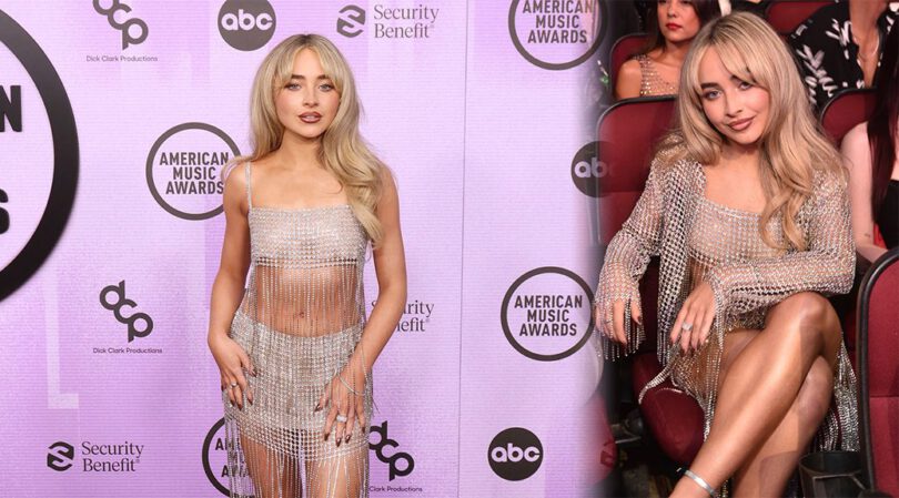 Sabrina Carpenter Shows Stunning Legs in Sexy Dress at 2022 American Music Awards in Los Angeles