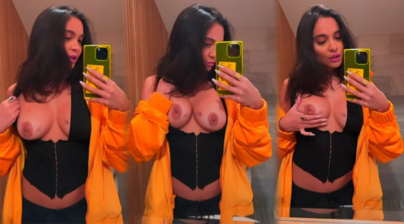 Stella Hudgens’ Sexy Boobs in Topless Selfie Video (NSFW)