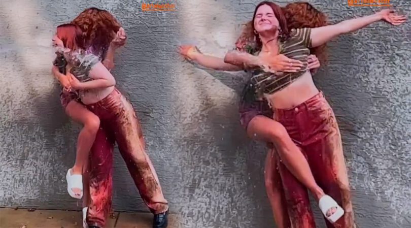 Ariel Winter in Sexy Wet Boob Grab Video