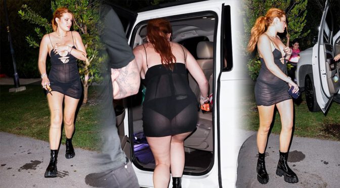 Bella Thorne’s Sexy Legs and Ass in Tiny Sheer Dress at NYLON Presents NYLON House in Miami Beach