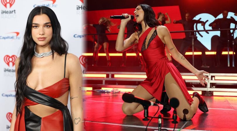 Dua Lipa Shows Sexy Boobs at KIIS FM’s iHeartRadio Jingle Ball in Inglewood