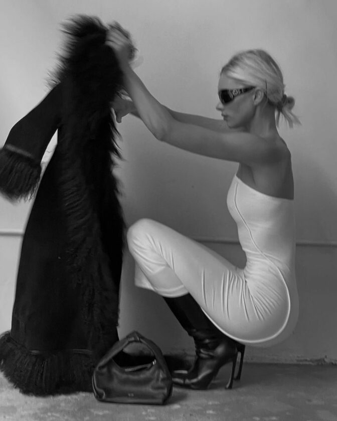 Elsa Hosk Sexy Tight Dress