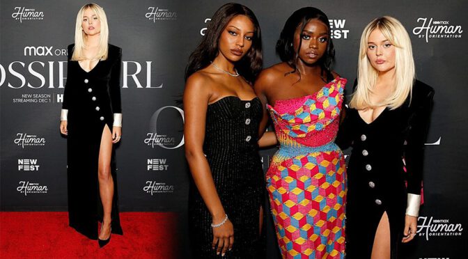 Emily Alyn Lind Flaunts Gorgeous Body in Sexy Dress at “Gossip Girl” Season 2 Screening in New York