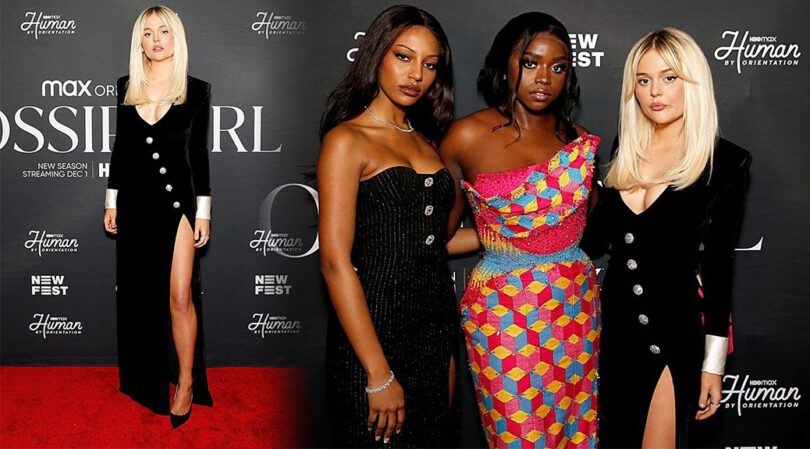 Emily Alyn Lind Flaunts Gorgeous Body in Sexy Dress at “Gossip Girl” Season 2 Screening in New York