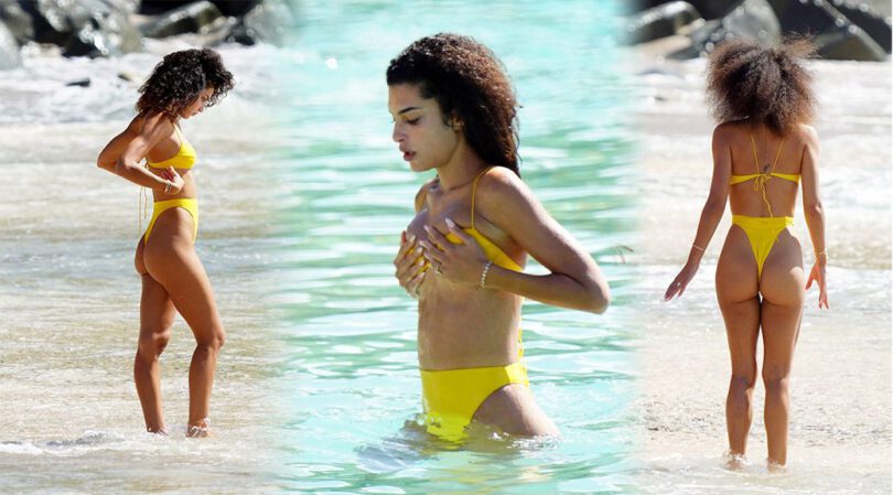 Jessica Aidi Flaunts Stunning Ass in Thong Bikini at a Beach in St Barth