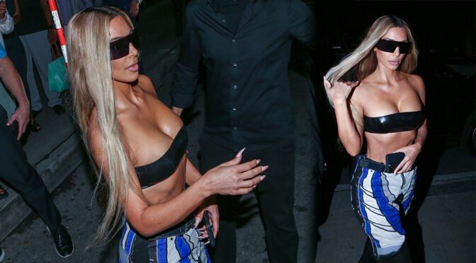 Kim Kardashian Shows Great Cleavage at W Magazine and Burberry’s Art Basel Celebration in Miami Beach
