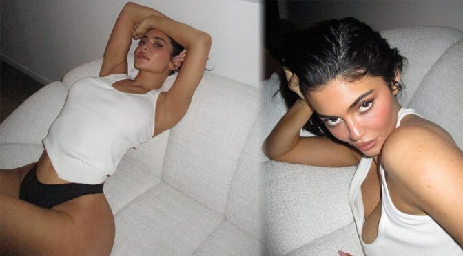 Kylie Jenner Flaunts Sexy Boobs and Body in Sexy Black Panties