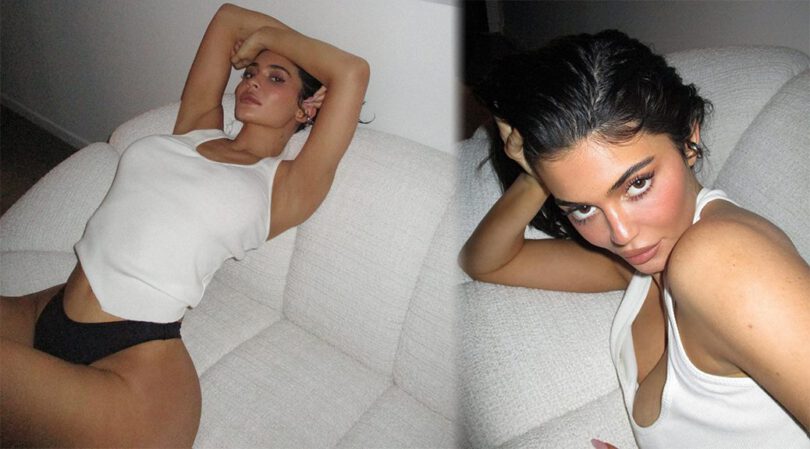 Kylie Jenner Flaunts Sexy Boobs and Body in Sexy Black Panties