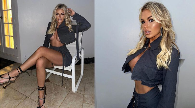 Talia Storm’s Beautiful Legs and Boobs in Sexy Braless Photoshoot