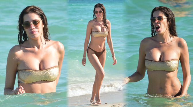 Aida Yespica’s Gorgeous Big Boobs in Bikini in Miami