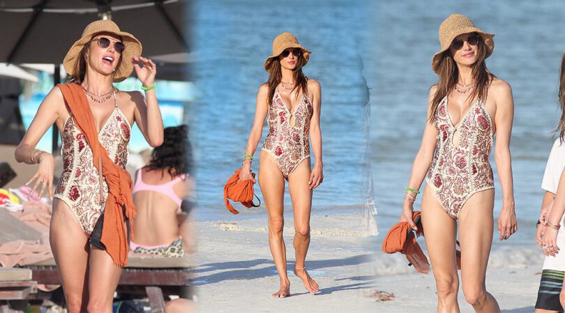 Alessandra Ambrosio Shows Sexy Body in Swimsuit in Tulum