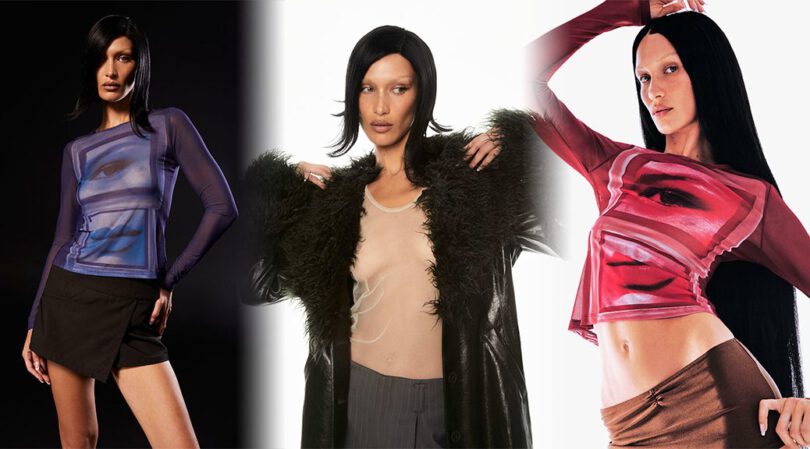 Bella Hadid Shows Braless Boobs and Sexy Legs in “About You” Campaign