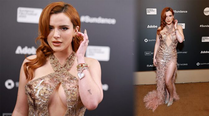 Bella Thorne Gorgeous in Sexy Dress at “Divinity” Premiere in Park City