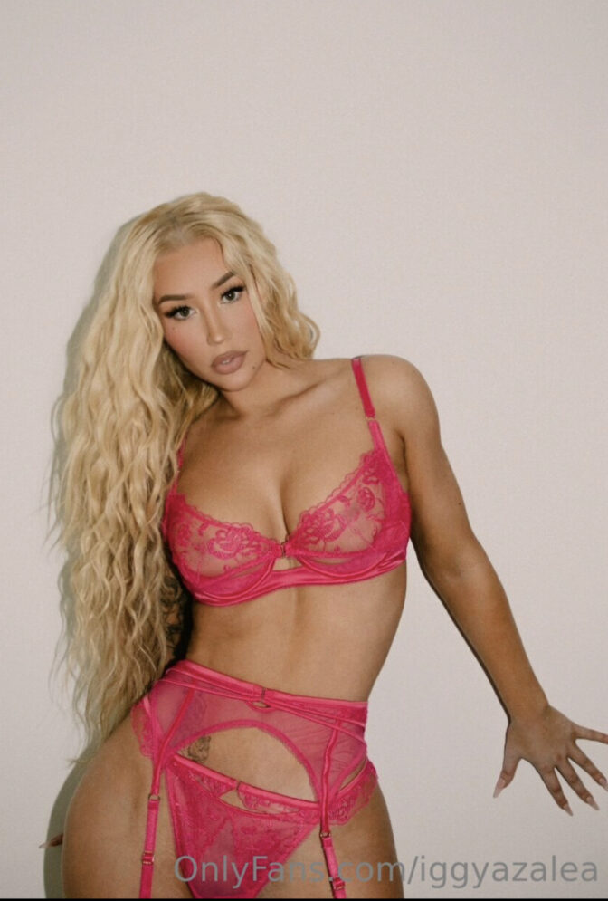 Iggy Azalea Sexy Pink Lingerie