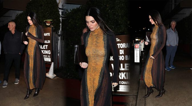 Kendall Jenner Gorgeous in Sexy Dress at Giorgio Baldi in Santa Monica