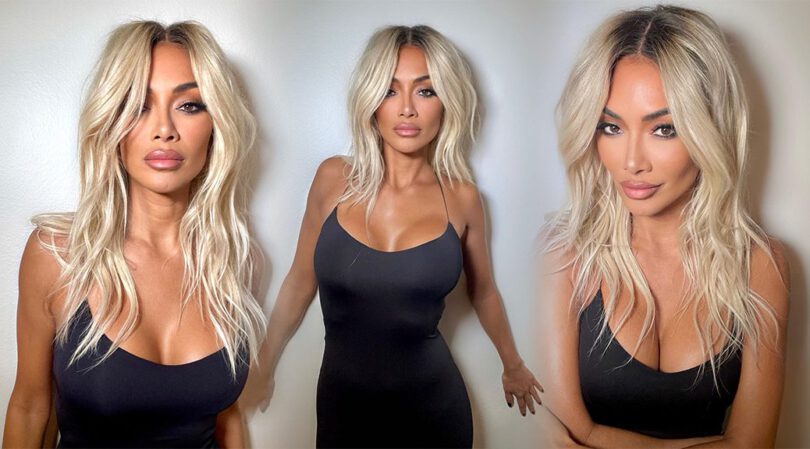 Nicole Scherzinger Flaunts Big Boobs in Sexy Black Dress