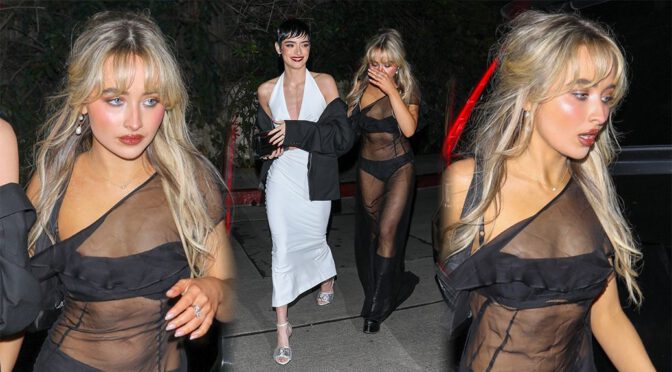 Sabrina Carpenter’s Sexy Nipslip in Revealing Dress at Golden Globes After Party in Los Angeles