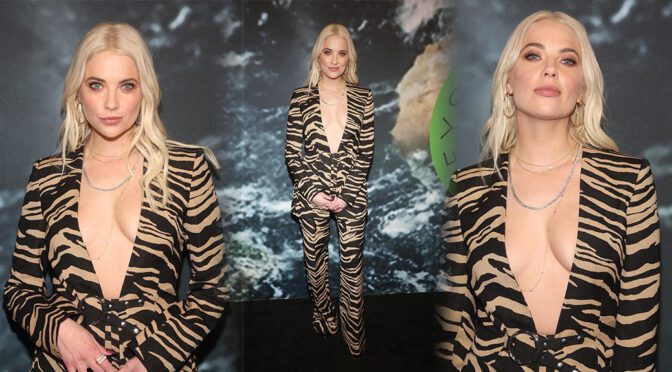 Ashley Benson Shows Gorgeous Braless Boobs at Stella McCartney x Adidas Party in Los Angeles