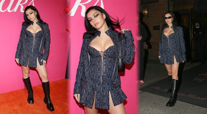 Charli XCX Shows Gorgeous Boobs and Legs at Saks Fifth Avenue’s New York Fashion Week Kickoff Party