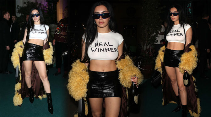 Charli XCX Shows Sexy Legs and Braless Boobs at Brit Awards After Party at Nomad Hotel in London