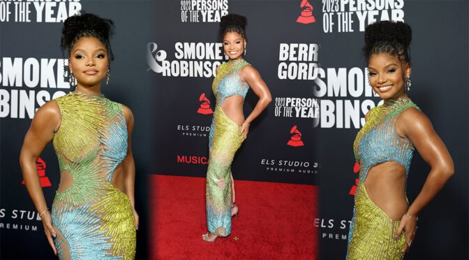 Halle Bailey Shows Beautiful Braless Boobs at MusiCares Persons of the Year Event in Los Angeles