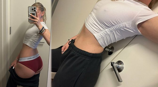 Jordyn Jones Shows Sexy Ass and Braless Pokies in White Top