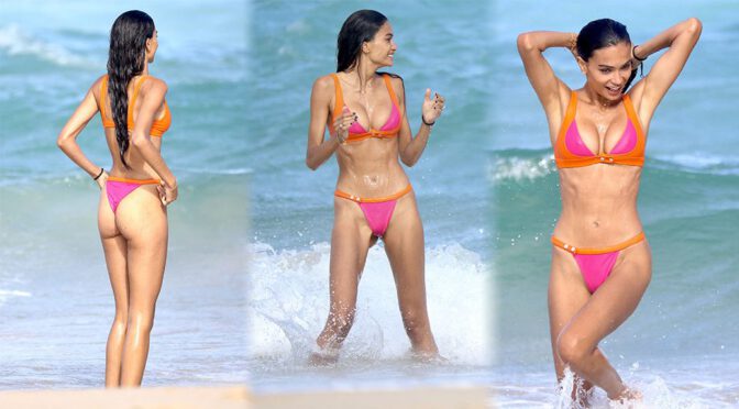 Kelly Gale Shows Boobs and Ass in Bikini at Bondi Beach