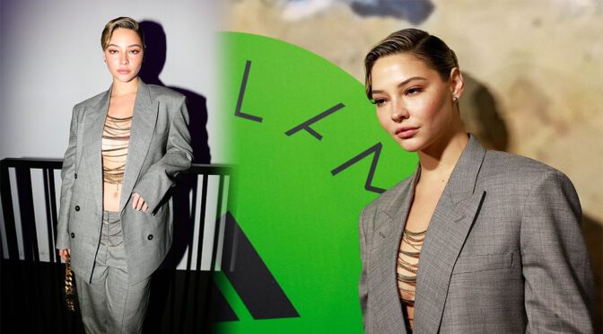 Madelyn Cline Shows Sexy Braless Cleavage at Stella McCartney x Adidas Party in Los Angeles