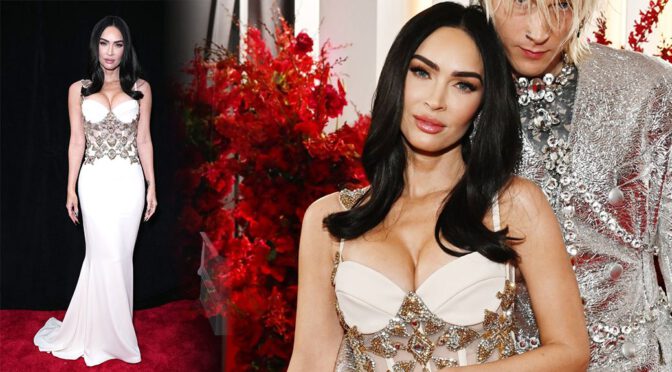 Megan Fox Shows Beautiful Boobs in Big Cleavage at 65th Grammy Awards in Los Angeles