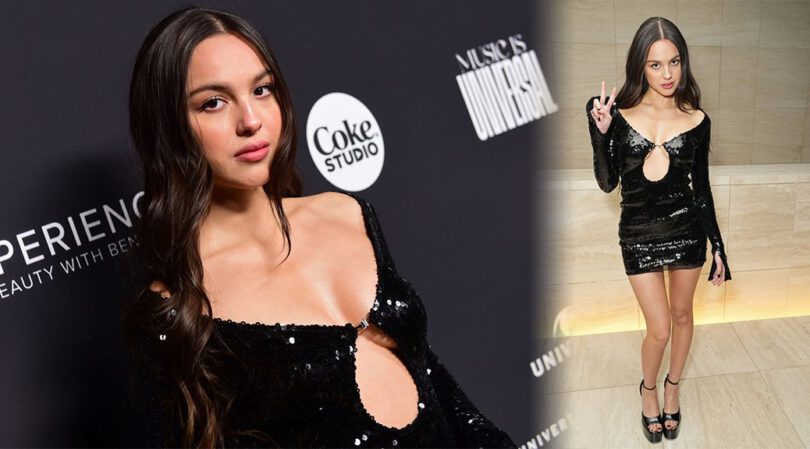 Olivia Rodrigo Shows Gorgeous Legs and Braless Boobs at Universal Music Group Grammy Party in Los Angeles